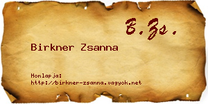 Birkner Zsanna névjegykártya